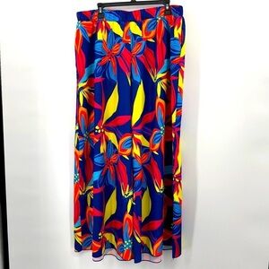 Shein Curve Hawaiian Inspired Culotte Pants Divided Skirt Very Wide Leg Size 3XL